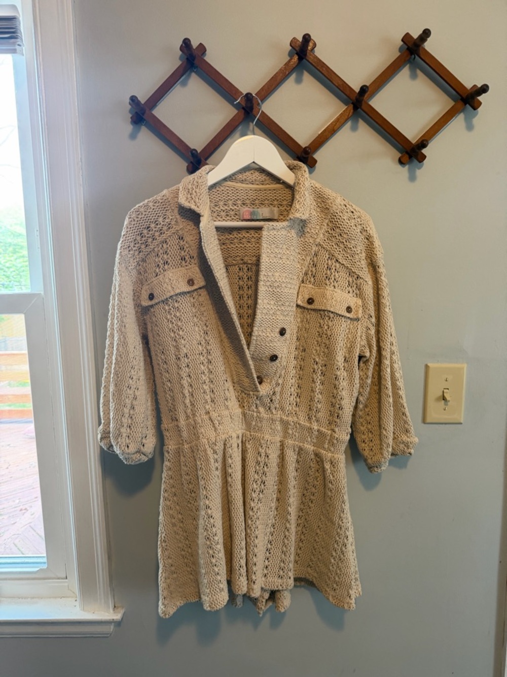 Free People Beige Knit Romper